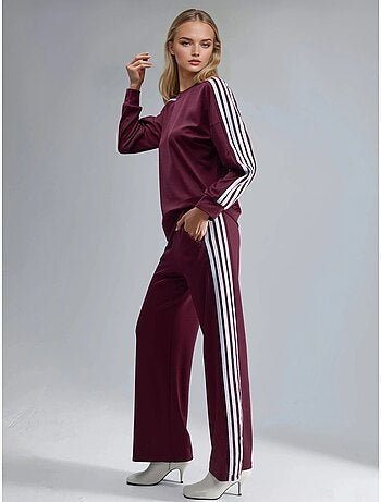 Coordinato con felpa a righe con girocollo e pantaloni a gamba dritta hiccup