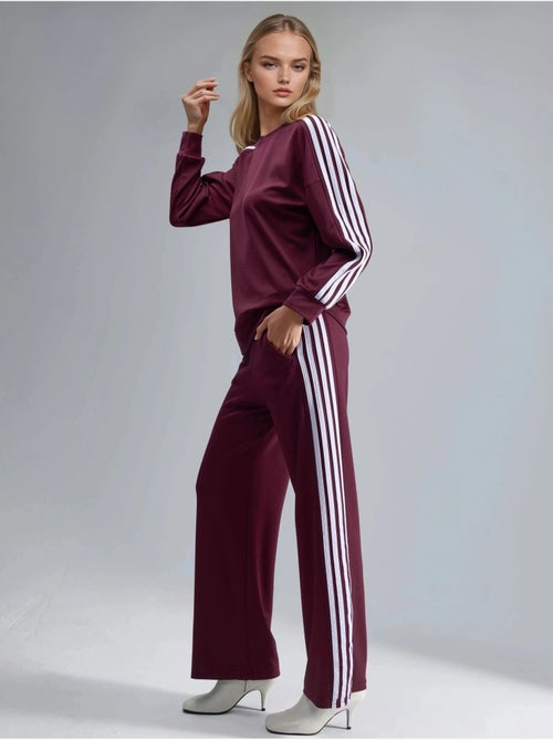 Coordinato con felpa a righe con girocollo e pantaloni a gamba dritta hiccup - Kiabi