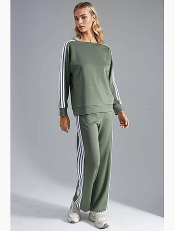 Coordinato con felpa a righe con girocollo e pantaloni a gamba dritta hiccup