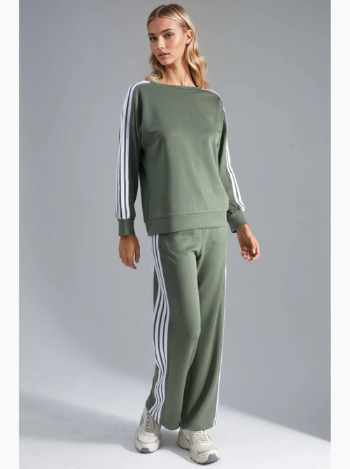 Coordinato con felpa a righe con girocollo e pantaloni a gamba dritta hiccup - Kiabi