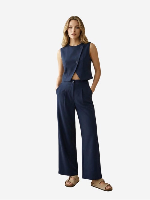 Coordinato due pezzi a vita alta con pantaloni a gamba ampia my fashion - Kiabi Coordinato due pezzi a vita alta con pantaloni a gamba ampia my fashion - Kiabi