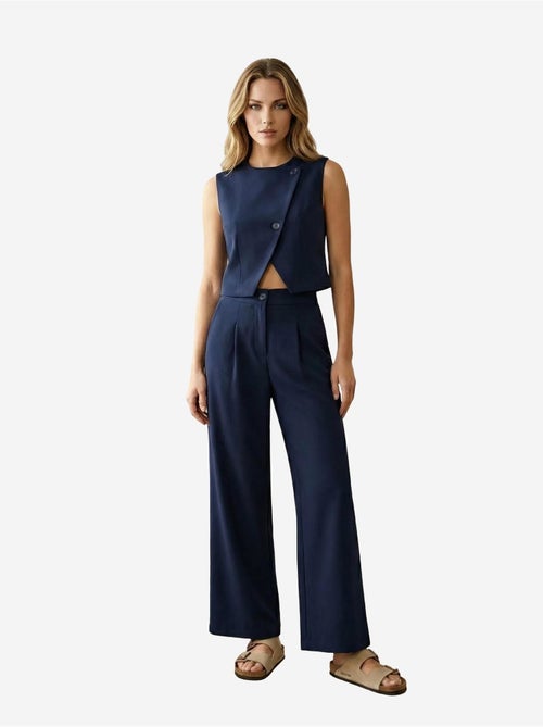 Coordinato due pezzi a vita alta con pantaloni a gamba ampia my fashion - Kiabi Coordinato due pezzi a vita alta con pantaloni a gamba ampia my fashion - Kiabi