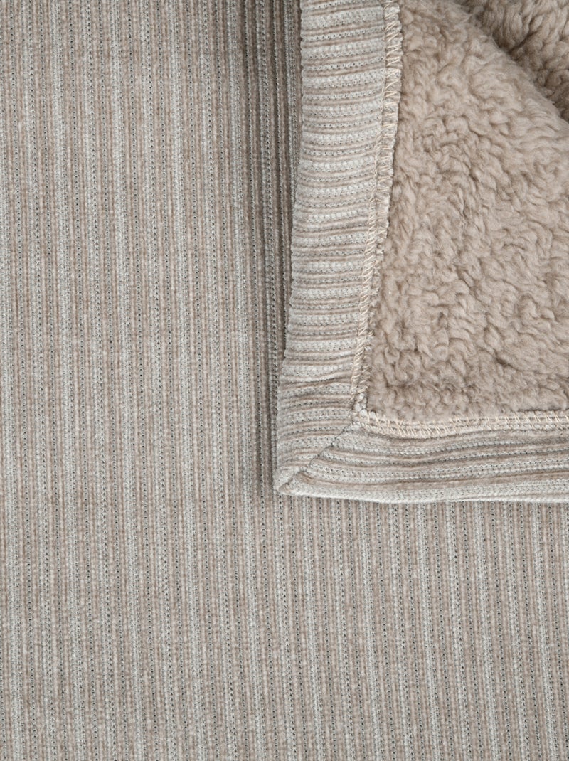 Coperta a coste morbidissima Beige conchiglia - Kiabi