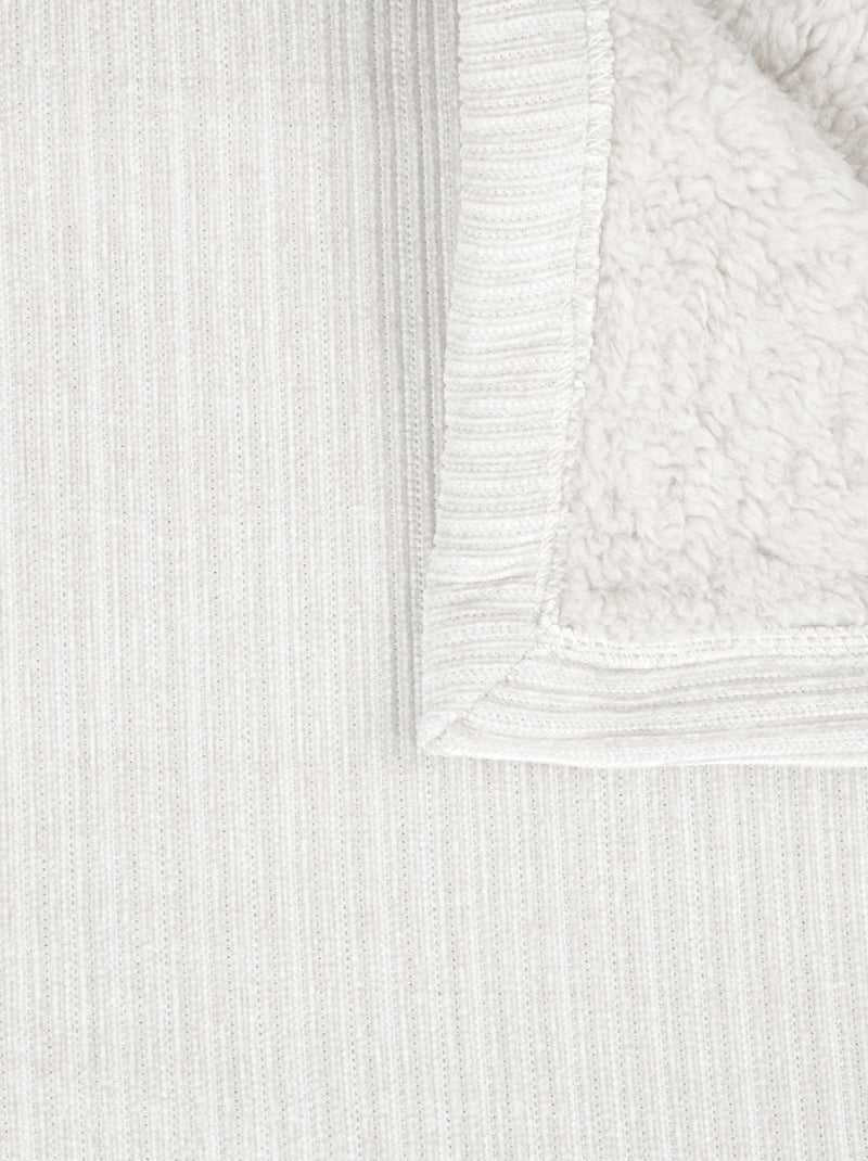 Coperta a coste morbidissima Ecru - Kiabi