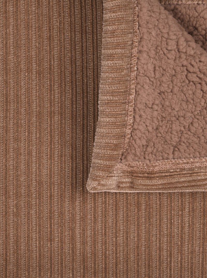 Coperta a coste morbidissima Marrone chiaro - Kiabi