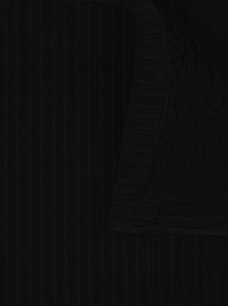 Coperta a coste morbidissima Nero - Kiabi