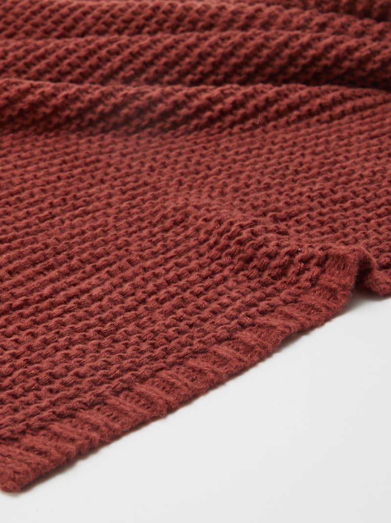Coperta a maglia grossa 160 x 130 cm - Kiabi Home Marrone - Kiabi
