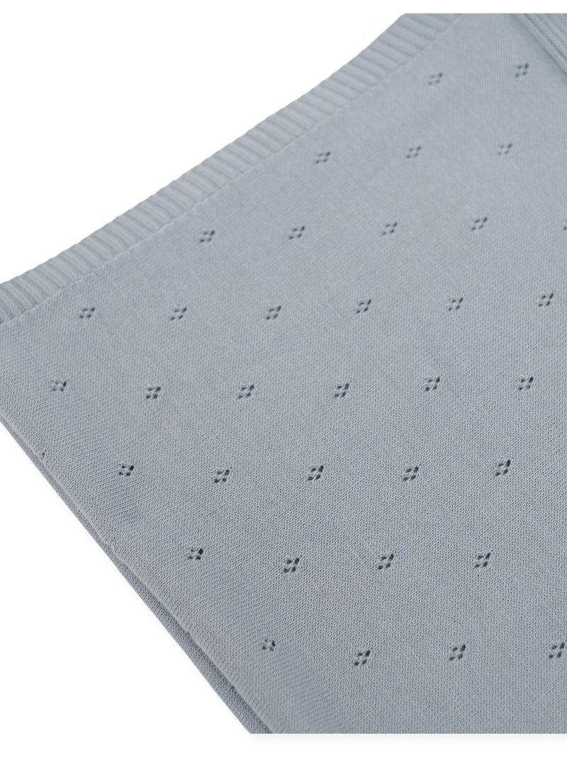 Coperta a Maglia Traforata Grigio - Kiabi