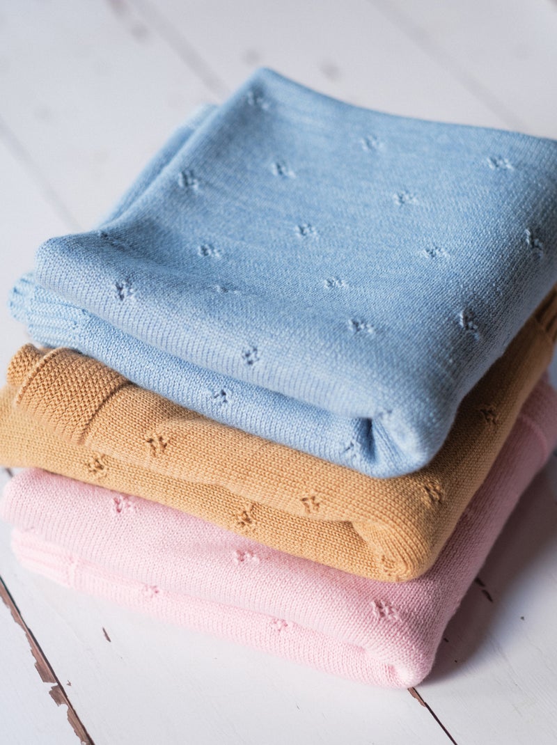 Coperta a Maglia Traforata Rosa - Kiabi