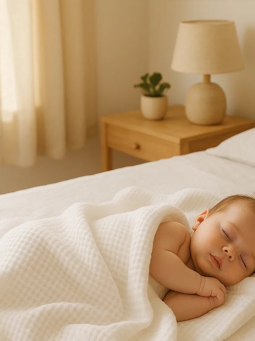 Coperta a nido d’ape in cotone biologico Aiko - Kiabi