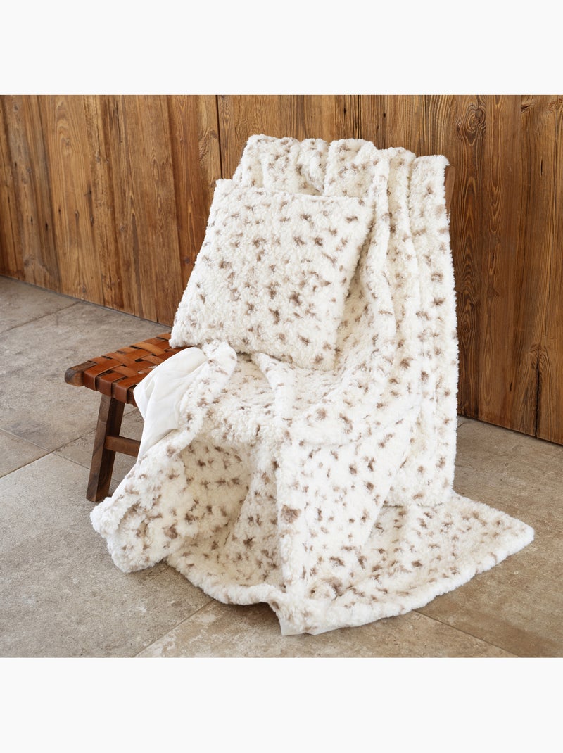 Coperta a pois con trama in rilievo e retro in velluto Ecru - Kiabi