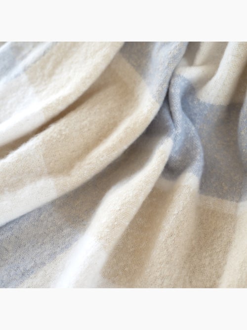 Coperta a quadri effetto mohair con frange - Kiabi