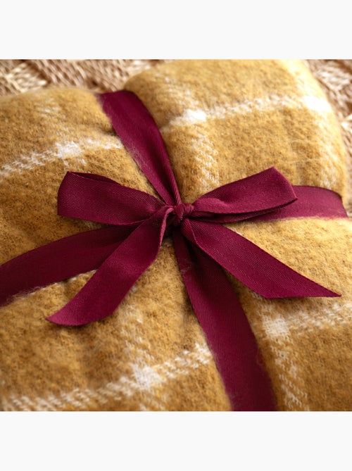 Coperta a quadri effetto mohair con frange - Kiabi