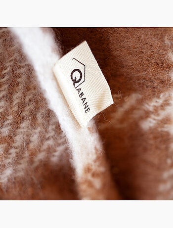 Coperta a quadri effetto mohair con frange