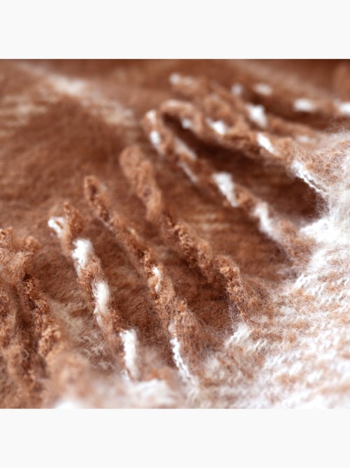 Coperta a quadri effetto mohair con frange - Kiabi