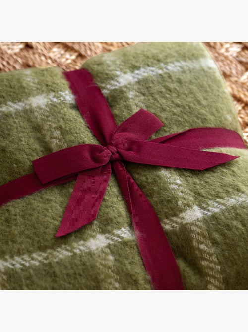 Coperta a quadri effetto mohair con frange - Kiabi