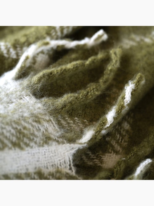 Coperta a quadri effetto mohair con frange - Kiabi