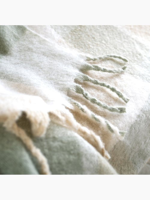 Coperta a quadri effetto mohair con frange - Kiabi