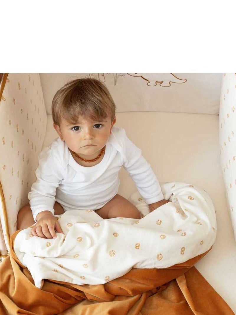 Coperta bebè bicolore - Diplododo Marrone caramello - Kiabi