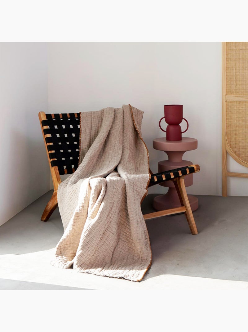 Coperta boutis trapuntata in cotone lavato Bronzo - Kiabi