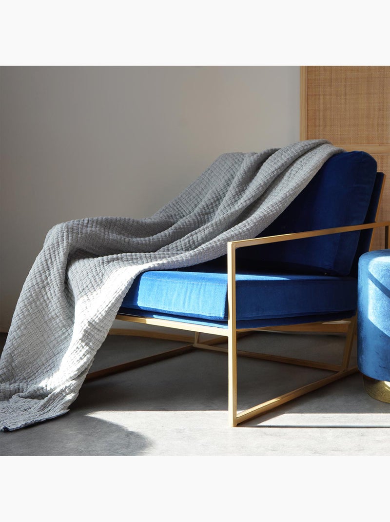 Coperta boutis trapuntata in cotone lavato Grigio - Kiabi