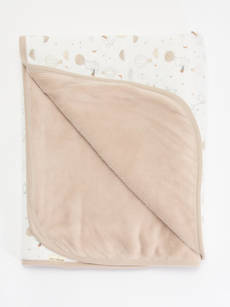 Coperta con un lato in jersey e un lato in maglia morbida Beige - Kiabi