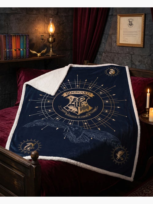 Coperta Coral & Sherpa Harry Potter Hogwarts 130x170cm – Stemma Dorato – Licenza Ufficiale - Kiabi Coperta Coral & Sherpa Harry Potter Hogwarts 130x170cm – Stemma Dorato – Licenza Ufficiale - Kiabi