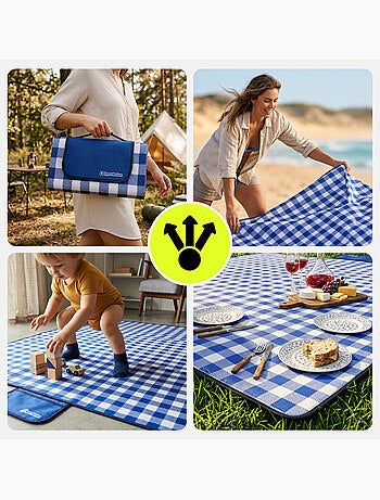 Coperta da picnic hypermotion 150 x 200 cm: impermeabile, resistente e compatta