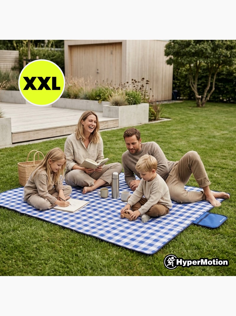 Coperta da picnic hypermotion 150 x 200 cm: impermeabile, resistente e compatta Blu - Kiabi