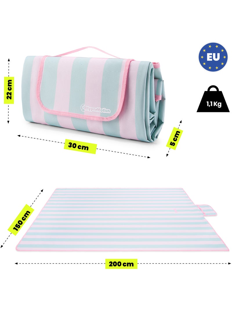 Coperta da picnic hypermotion 150 x 200 cm: impermeabile, resistente e compatta Blu - Kiabi