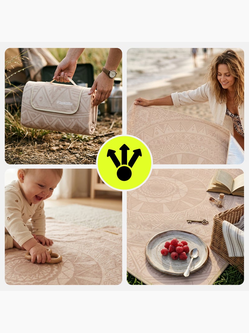 Coperta da picnic xxl hypermotion 200 x 200 cm isolante e impermeabile Beige - Kiabi
