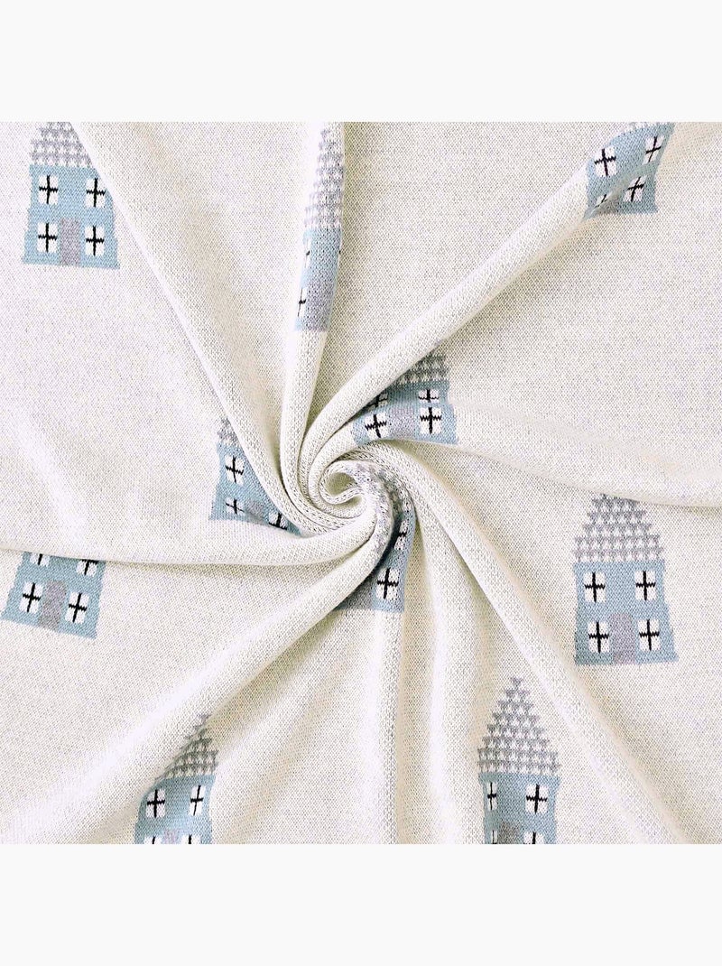Coperta di cotone biologico per bambini, case | sevira kids | sevira kids Ecru - Kiabi