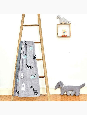 Coperta di cotone biologico per bambini, dinosauro | sevira kids | sevira kids