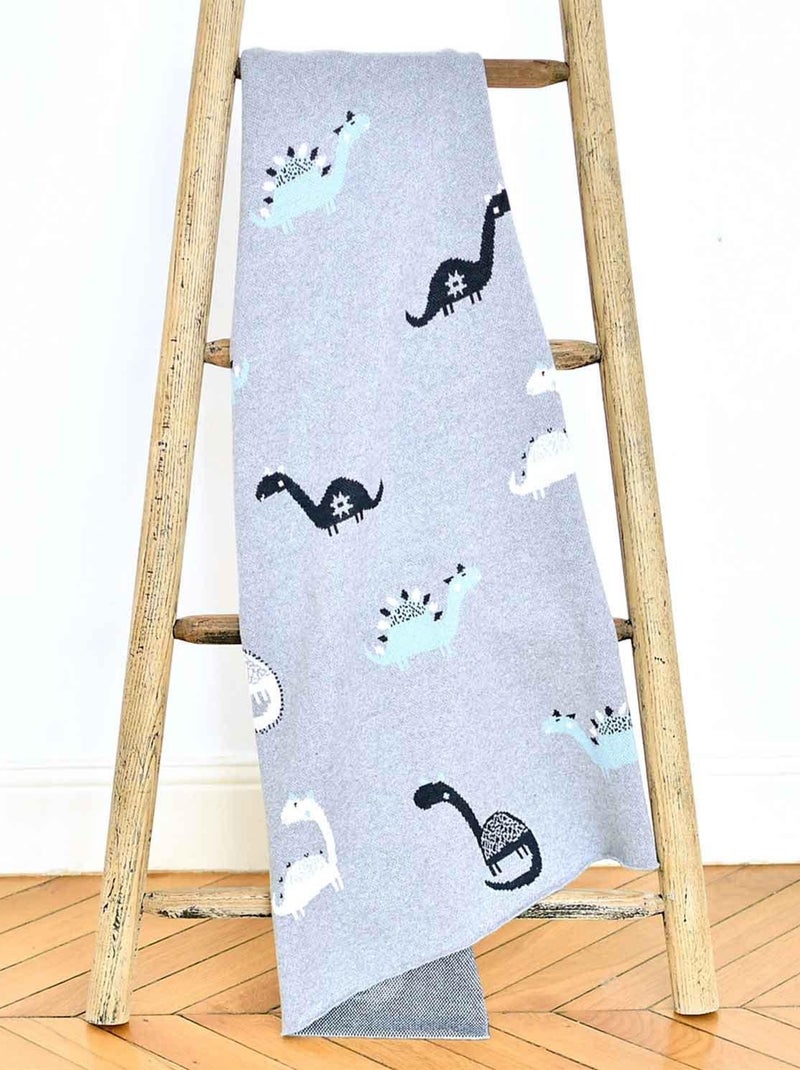 Coperta di cotone biologico per bambini, dinosauro | sevira kids | sevira kids Grigio - Kiabi