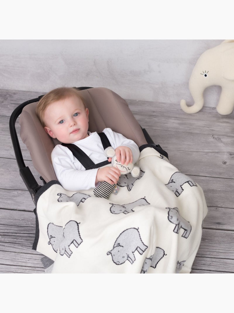 Coperta di cotone biologico per bambini, ippo | sevira kids | sevira kids Ecru - Kiabi