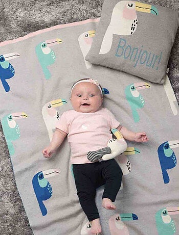 Coperta di cotone biologico per bambini, toucan | SEVIRA KIDS