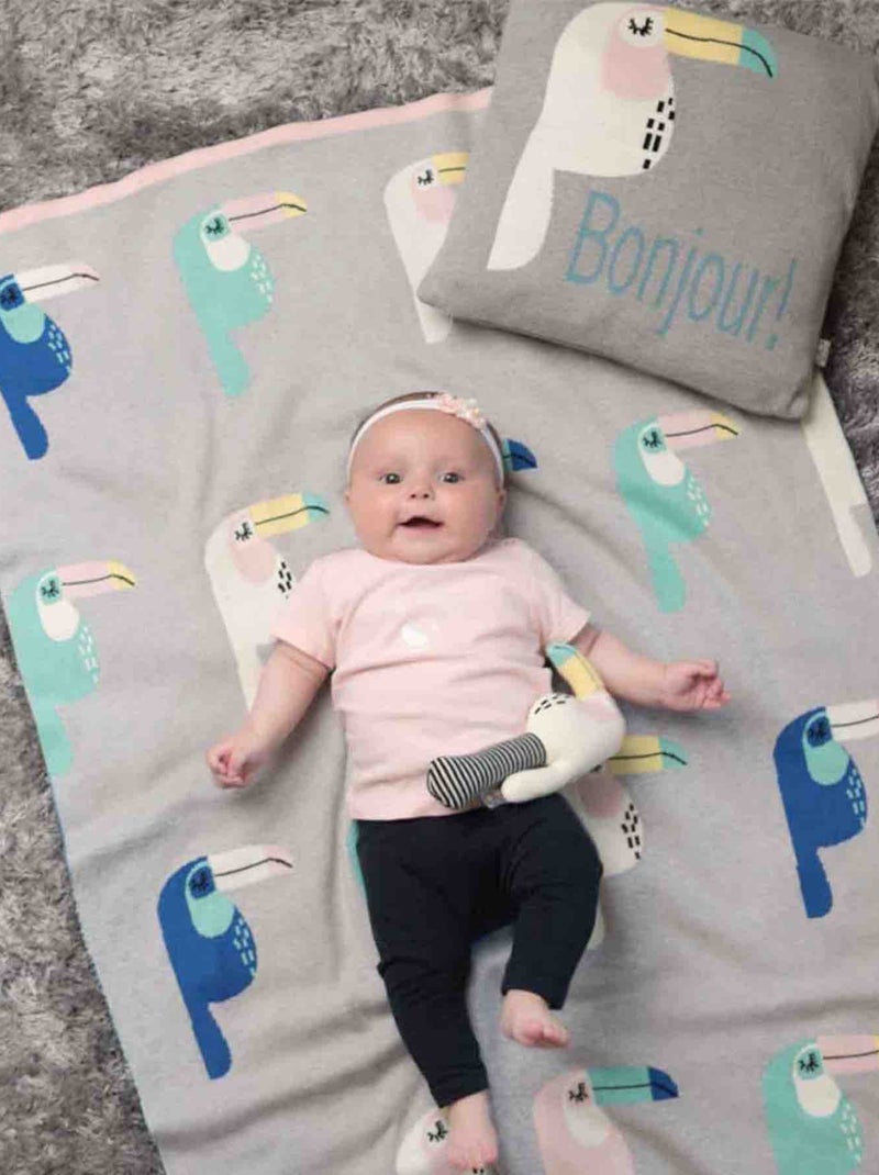 Coperta di cotone biologico per bambini, toucan | sevira kids | sevira kids Grigio - Kiabi