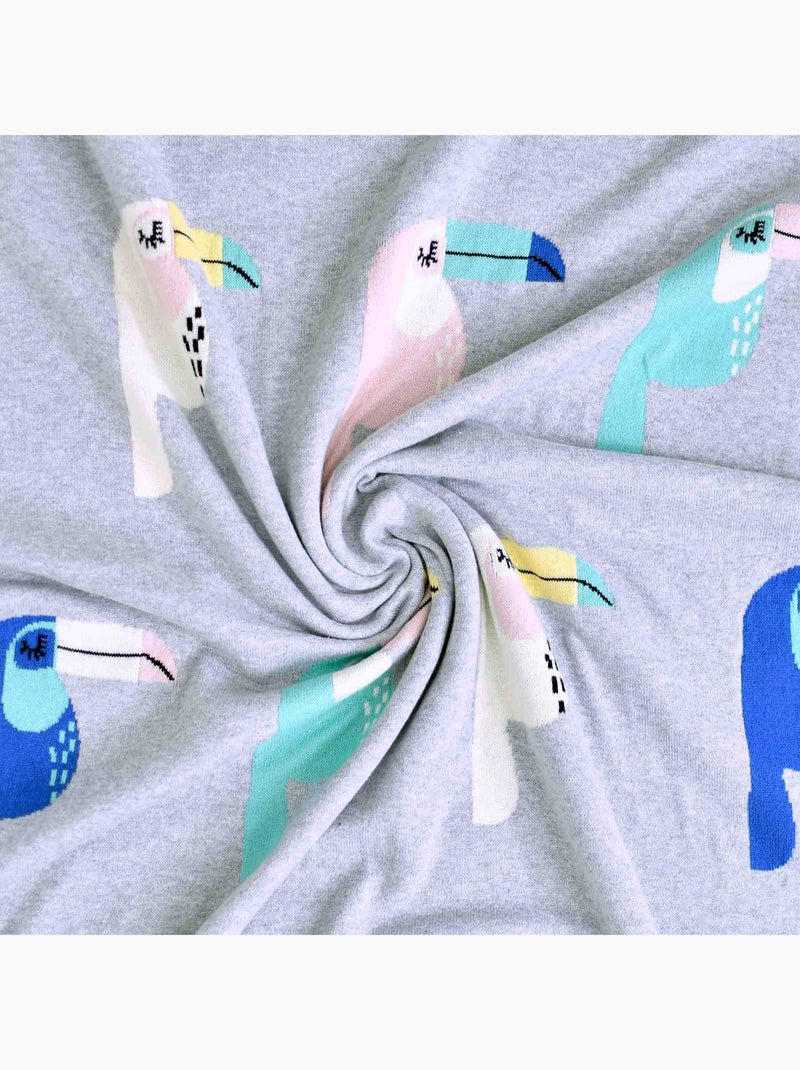 Coperta di cotone biologico per bambini, toucan | sevira kids | sevira kids Grigio - Kiabi