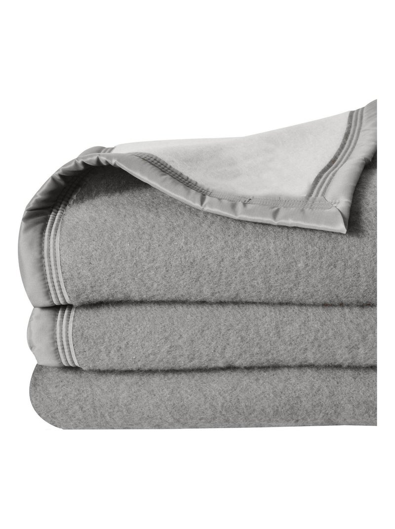 Coperta double-face Woolmark Grigio antracite - Kiabi