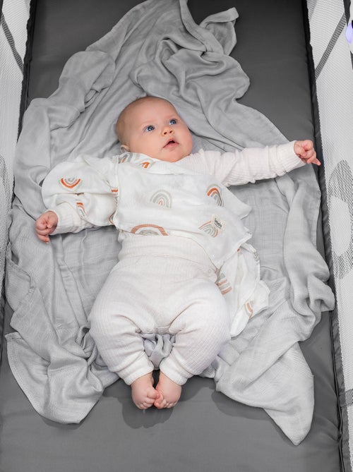 Coperta e fascia per neonati in bambù naturale LIONELO - Kiabi