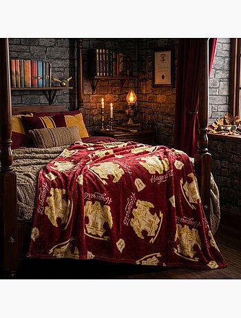 Coperta Flanella Harry Potter Hogwarts 110x150cm – All-Over Stemmi