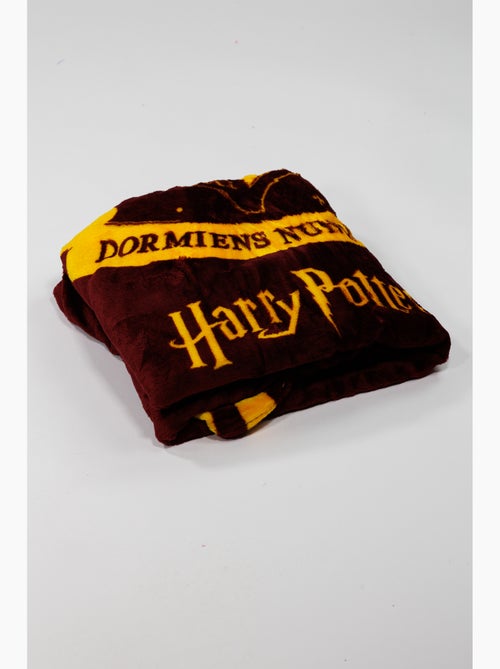 Coperta Flanella Harry Potter Hogwarts 130x160cm – Stemma Dorato – Licenza Ufficiale Warner Bros. - Kiabi