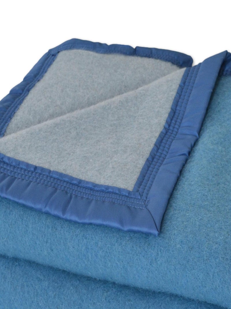 Coperta in 100% pura lana vergine 500g/m² Blu - Kiabi