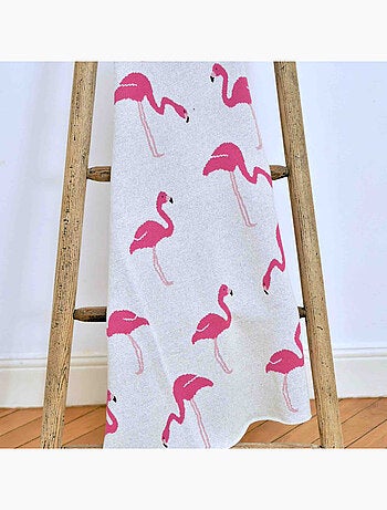 Coperta in cotone biologico, fenicottero rosa | sevira kids | sevira kids