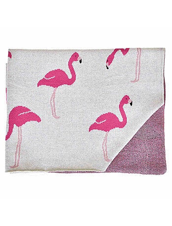 Coperta in cotone biologico, fenicottero rosa | sevira kids | sevira kids