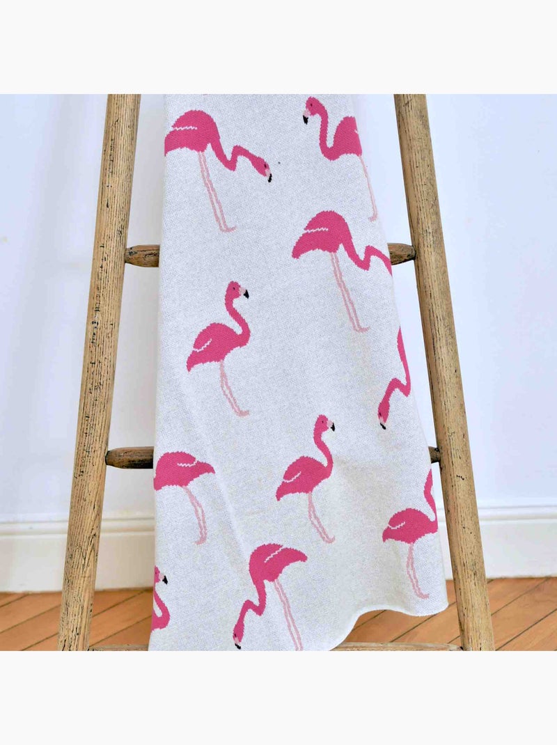 Coperta in cotone biologico, fenicottero rosa | sevira kids | sevira kids Grigio - Kiabi