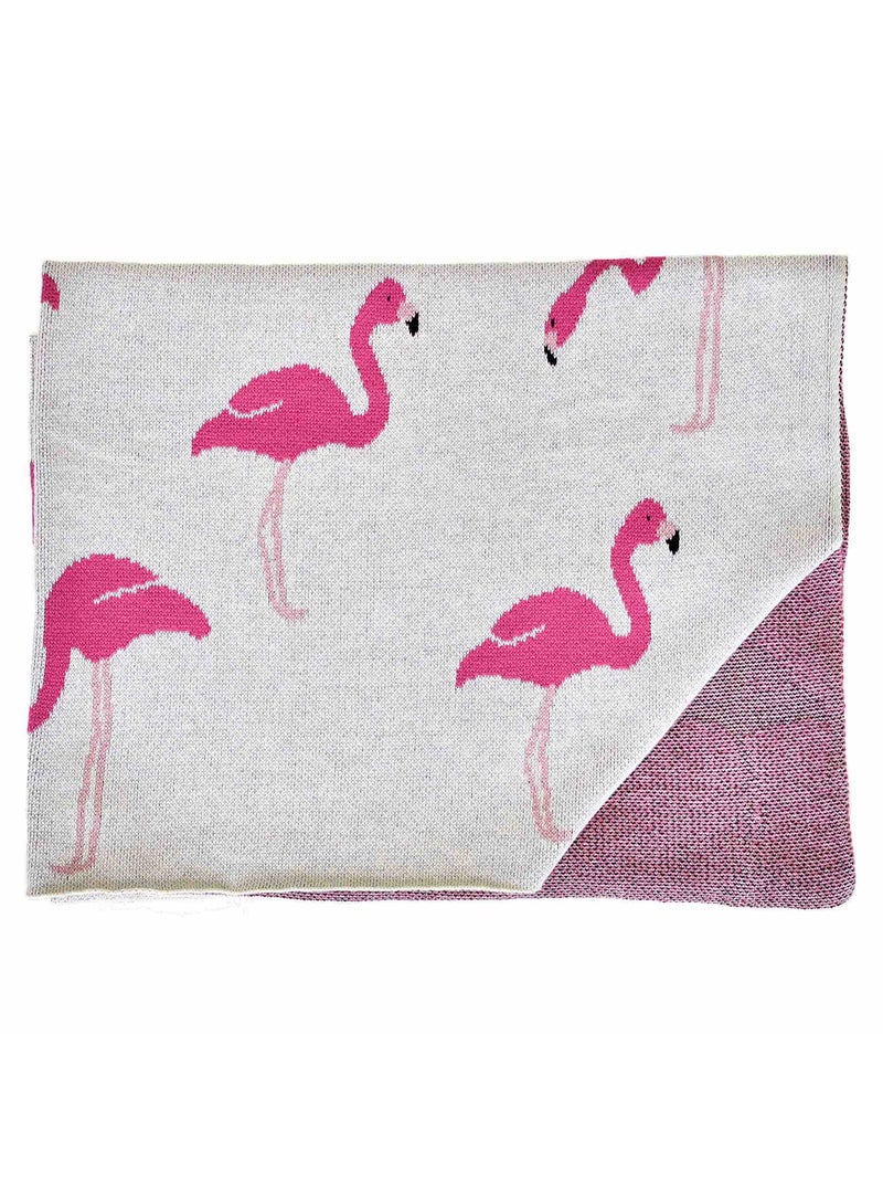 Coperta in cotone biologico, fenicottero rosa | sevira kids | sevira kids Grigio - Kiabi
