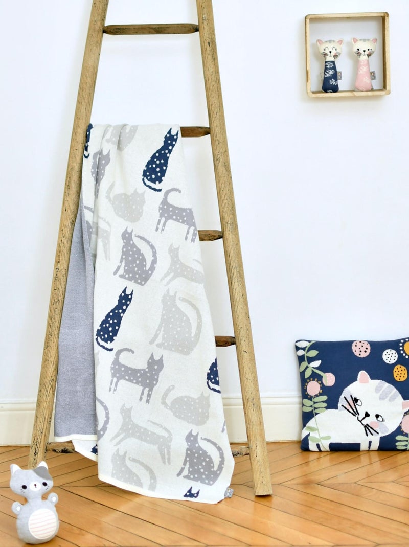 Coperta in cotone biologico, gatto | sevira kids | sevira kids Grigio - Kiabi