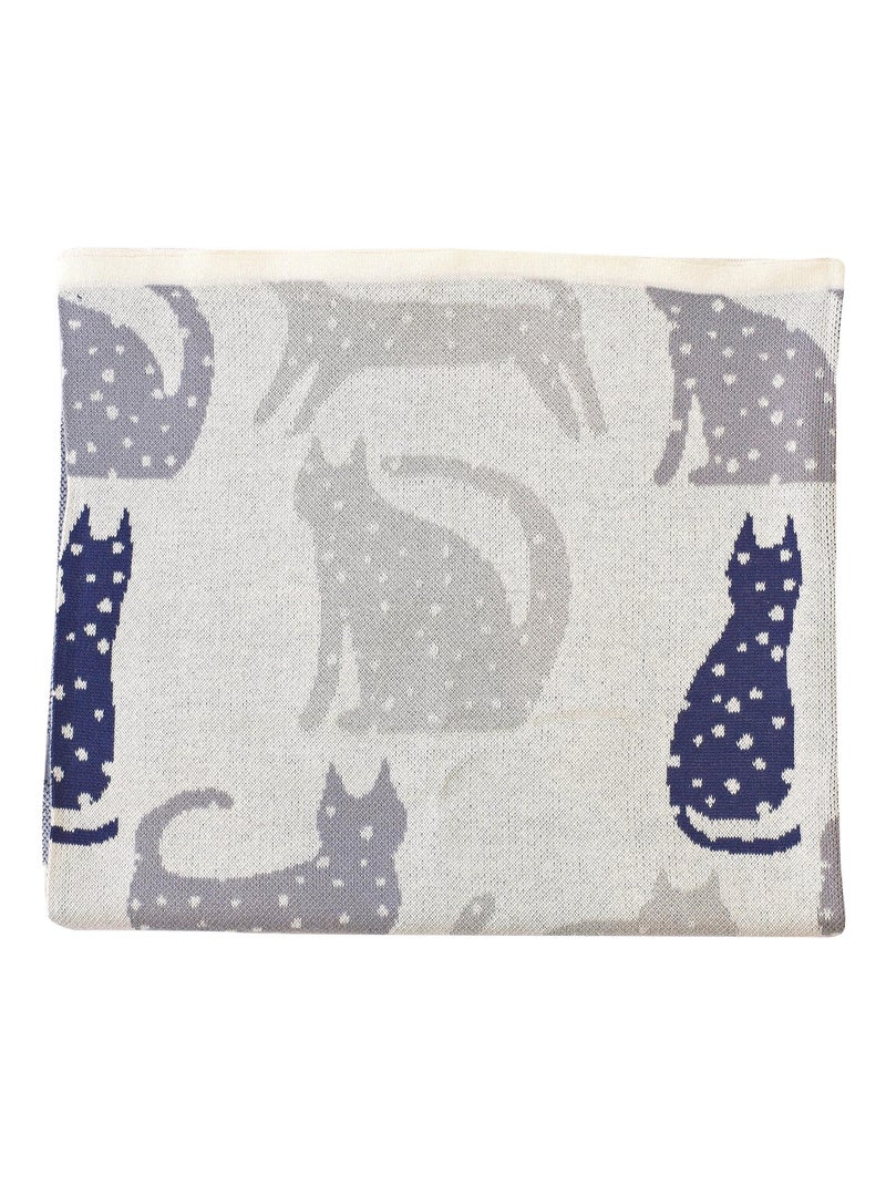 Coperta in cotone biologico, gatto | sevira kids | sevira kids Grigio - Kiabi