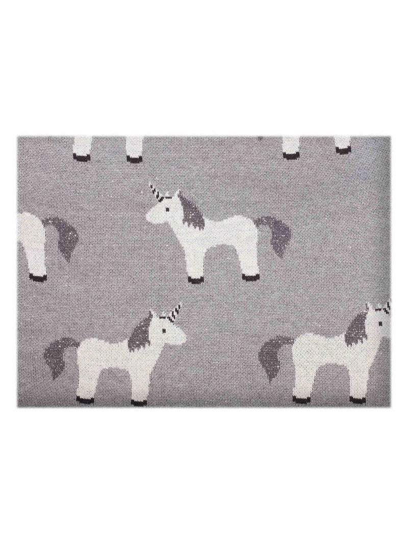 Coperta in cotone biologico gots, unicorno | sevira kids | sevira kids Grigio - Kiabi